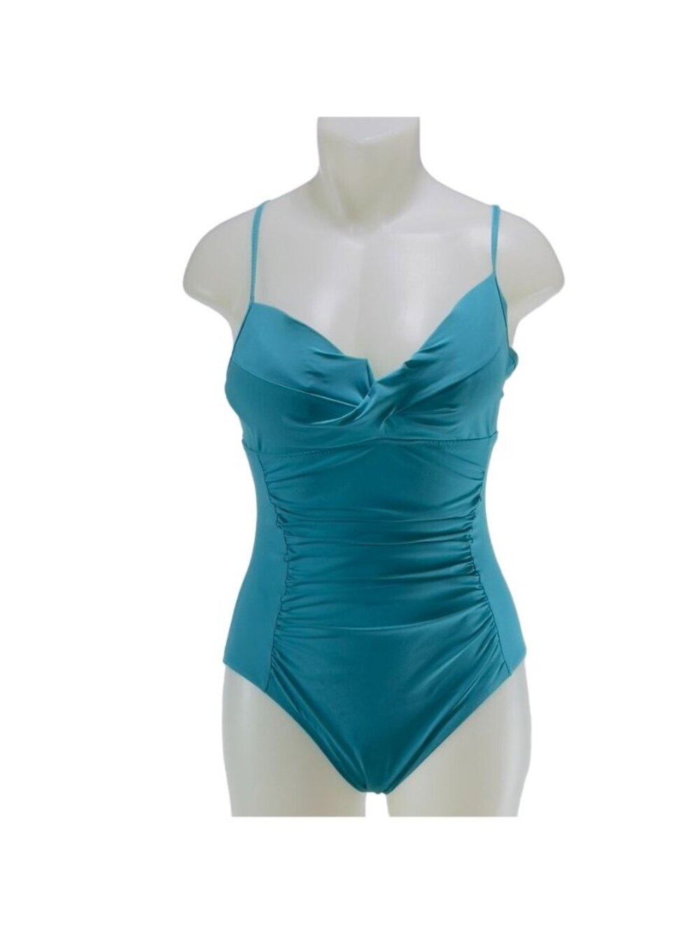 ASSETS Women's One Piece Swimsuit Nylon Turquoise Built-In Bra Breathable Size L